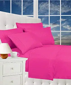 CELINE LINEN Luxurious Bed Sheets Set on Amazon 1800 Premier Hotel Quality Wrinkle Free 4-Piece Sheet Set with Deep Pockets, King Pink