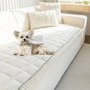 Plush Couch Cover for Dogs 3D Stripe Fuzzy Sofa Covers Washable