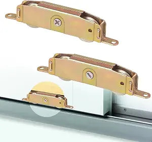 2 Pack Sliding Patio Door Tandem Roller Assembly Fits for Truth P/N #31761A & #30410, Milgard, Marvin, Jeld-Wen, 5-3/4" Screw Hole Centers, 1-1/4" Steel Ball Bearing, Side Adjustment
