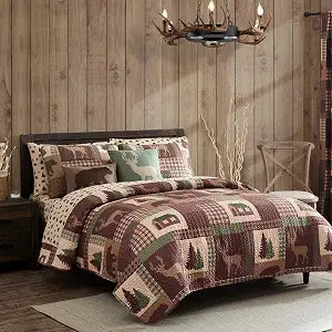 Cozy Cabin 2-Piece Twin Quilt Set with Sham
