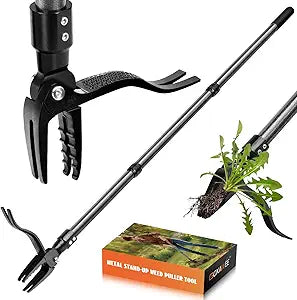 GOXAWEE Stand Up Weed Puller Tool with 45 Long Handle, Manual Weeder Tool
