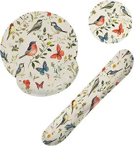 Butterfly Bird Vintage Keyboard Wrist Rest Pad and Mouse Pad Wrist Support Set,3-in-1 Ergonomic Mouse Pad with Non-Slip Rubber Base for Home Office Game Computers Desk,