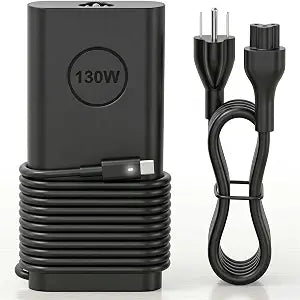 130W USB C Laptop Charger Compatible with Dell XPS 15 17 9575 9500 9510 9520 9530 9700 9710 9720 9730 Precision 5530 5550 5560 5570 5750 5760 5770 Latitude 5401 5411 5501 5511 5520 Power Supply Cord