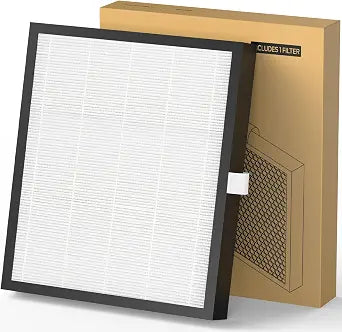MOOKA KJ217 Air Purifier Filter, 3-in-1 True HEPA Filter, High-Efficiency Activated Carbon Air Filter for Smoke, Odor, Dander, Pollen