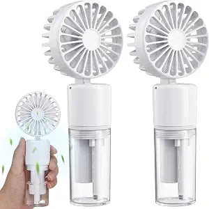 2 Pack Misting Fans Portable Handheld Rechargeable, Spray Fan