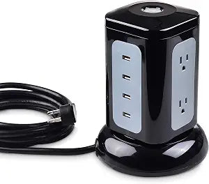 Cable Matters 6-Outlet Surge Protector Tower, 4 USB Ports, 10ft