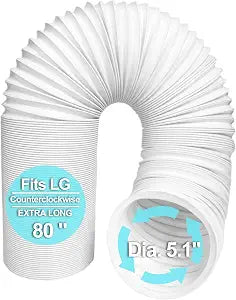 Portable Air Conditioner Hose 5.1 Inch Diameter,Portable AC Hose Exhaust Vent With Anti-Clockwise Thread Length up to 80 Inches