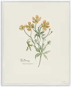 Simple Buttercup Floral Still Life, 11 x 14 Inch Framed Gicle Print