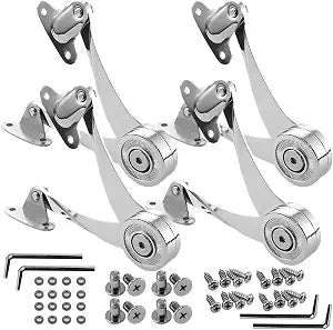 4 Pcs Heavy Duty Soft Close Lid Support Hinges - Adjustable Metal Lift-Up Cabinet Door Hinges for Toy Box, Right/Left Hand Mount, Zinc Alloy, Satin Nickel Finish, Includes Allen Wrench & Screws