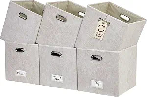DECOMOMO Felt Storage Bins, 11 inch Cube Storage Bin with Labels