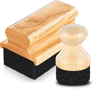 Qinyoung 2 Pcs Cutting Board Oil Applicator Wooden Brush, Classic, Sponge