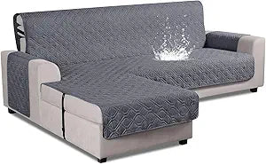 VANSOFY Upgraded Sectional Couch Covers 100% Waterproof L Shaped Sofa Slipcover Reversible Chaise Lounge Cover for Sectional Sofa Cover for Pets Cat Dog(Small,Dark Gray)