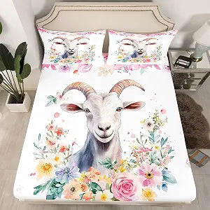 Erosebridal Goat Fitted Sheet for Girls Boys Kids Twin