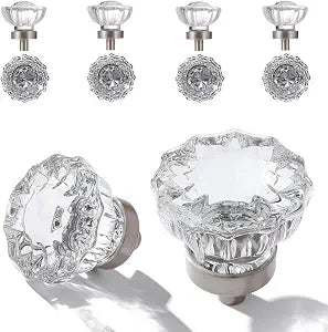 8 Pack Brushed Nickel Crystal Cabinet Knobs for Drawer,1.5 inch