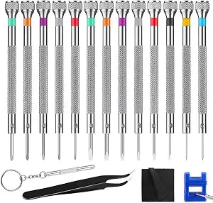 13PCS Professional Watch Screwdriver Set, BEBEEPOO Micro Precision Screwdriver SetMicro Precision Eyeglasses Repair set 0.6-2.0mm, Jewelry Work,Computer Phone Small Tools