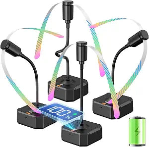 Coohea Fly Fans for Tables, Rechargeable Battery, LED Display (4Pack Black)