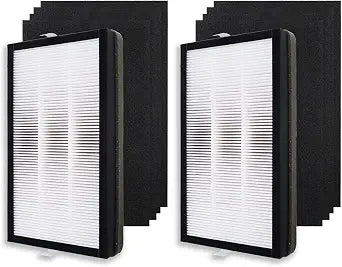 PUREBURG Replacement Filter Compatible with Filtrete F1 Fits FAP-C01-F1 & FAP-T02-F1 FAPF-F2-A FAP-C01-F2 & FAP-T03-F2 Air Purifiers, Pack of 2, 2 H13 True HEPA and 8 Pre-Filters