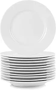 10 Strawberry Street 6" Catering Round Appetizer Plate, Set of 12,White