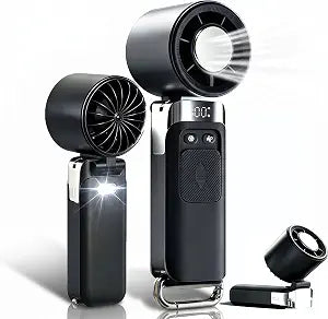4 IN 1 Portable Fan with Cooling & Flashlight Featured, Black