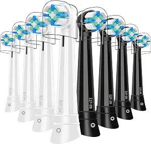 8 PCS IO Replacement Heads Compatible with Oral B IO 2 3 4 5 6 7 8 9 10 Series Electric Toothbrush, Medium Bristles Replacement Heads Compatible with Oral B IO (Black/White)