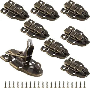 Zorfeter 8Pcs Antique Bronze Duckbilled Hasp Clasp Latch Lock