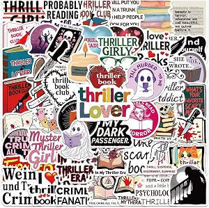 Cool Thriller Book Stickers for Scrapbook 50PCS Funny Scary Bookish Decals