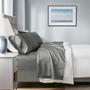 Madison Park 1000 TC Cotton Blend Sheet Set, Queen Size, Charcoal 4 Piece