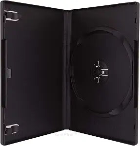 Standard DVD Case 14mm Black Single with Wrap Around Clear Sleeve (10-Pack)