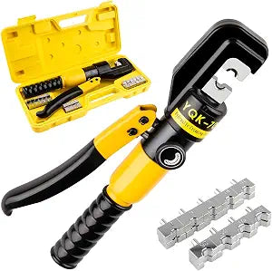Hydraulic Crimping Tool, 9 Pairs Dies 12-2/0 AWG