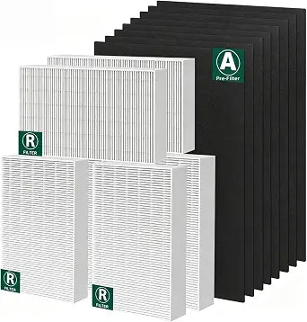 6 Pack HPA300 Filter Replacement for Honeywell Air Purifiers HPA300 Series, HPA300, HPA304, HPA8350, HPA300VP, HPA3300b, HPA5300, Replace HRF-R3, Pack of 6 pcs R and 8 Pre filters A HRF-AP1