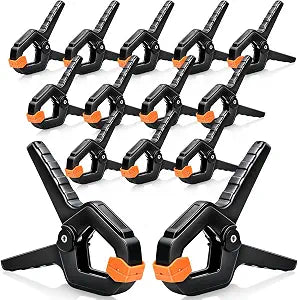 14 Pack Spring Clamps, Backdrop Clips, Balloon Arch Clips, 3.5 inch Heavy Duty Clip Plastic Small Spring Clip, Wood Clamps for Backdrop Stand, Crafts, Tarp, Woodworking, Pool Cover, Photography
