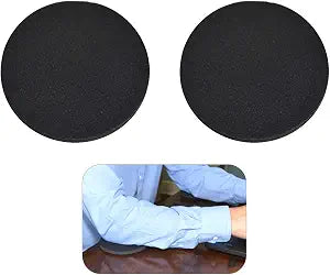 Elbow, Arm & Wrist Rest Cushioning Pads for Pressure Point & Pain Relief on Gaming & Work Surfaces; Made of Neoprene with Soft Nylon Surface; 4.5" Wide, 0.44" Thick; 2-Pack! (Pitch Black)