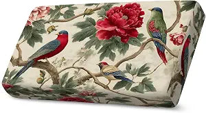ANNA QUEEN Bird & Peony Sofa Printed Couch Cushion Covers for Loveseat Washable Stretchy Replacement Furniture Protector, Non-Slip Couch Cushion Cover Sofa Covers for Elegant Home Dcor