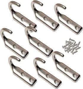 8Pcs 316 Stainless Steel wall Hook, Marine Grade Coat Hook, J-Type/T-Type Single Hook Marine Hardware Fittings, with Screws (J-Type 8pcs)