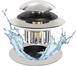 Drain Strainer Universal Tub Stopper Bathtub Drain, Drain Hair Catcher and Cover, Pop Up Tub Stopper Bathtub Drain Plug Cover Replaces Bath Tub Bathtub Drains (Matt Silver)