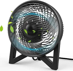 DR.PREPARE Desk Fan, 8 Inch Powerful Table Fan, Small Quiet Bedside Fan with 2 Speeds, Portable Personal Cooling Fan for Bedroom Sleeping Tabletop Office Home Kitchen Camping, Black