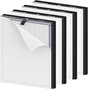 HY4866 Replacement Filter for MORENTO HY4866 and YIOU M1 Air Purifier, 4 Pack with 4 Extra Pre-filter, Enhanced Version
