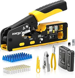 RJ45 Pass-Through Crimping Tool Kit for Cat7/Cat6/Cat5