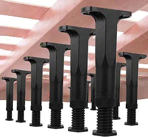 12 Pcs Adjustable Height Bed Support Legs, 8.3"-14.5" Bed Frame Legs for King Queen Bed Slats Bed Slat Support Bed Frame Center Support Furniture Leg Replacement Kit