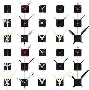 30Pcs Short Spindle Quartz Clock Movement Silent Quartz Clock Mechanism Kit Hands,Motor Mechanism Quartz Clock Motor Wall Clock Movement Kit for Repair Replacement DIY Wall Clock Garden Clocks Cross