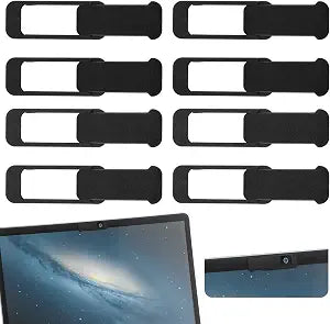Ymapinc 8PCS Laptop Camera Cover, Slide Webcam Privacy Safe, Universal Cover for Computer Mobile Phones Tablets, Black