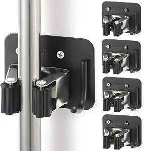 Broom Holder Wall Mount Rack, 304 Stainless Steel Mop and Tool Organizer