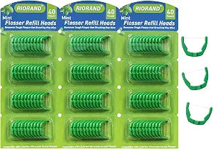 RioRand Flosser Refill Heads, 120 Count