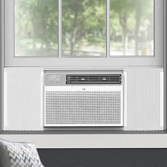 Window Air Conditioner,Side Insulated Foam Panel, Summer/Winter Heat and Draft Insulating,Two-Piece Panels Window Seal,with 4 Pressure Strips high density