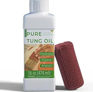 16 oz Pure Tung Oil for Wood Finishing, Wood Sealer for Indoor & Outdoor Favored by Craftsmen, Waterproofing Tung Oil for Wood Products, Perfect Food Safety Tung Oil for Furniture & Countertops