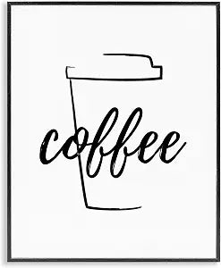 Minimal Coffee Cup Kitchen, 16 x 20 Inch Framed Gicle Print
