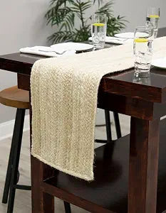 Unique Loom Braided Jute Collection Area Rug - Dhaka (1' 2" x 8' Table Runner, White)