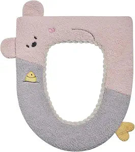 Thicken Toilet seat Cover Cushion Pads Soft Warm Toilet seat Covers Bathroom Toilet Seat Cover Mat Universal (Pink)