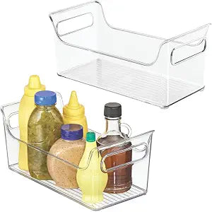 iDesign Plastic Condiment Organizer with Handles, Set of 2, Clear