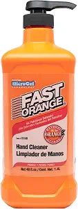 Fast Orange 25148 Pumice Lotion, Heavy Duty Hand Cleaner, Natural Citrus Scent, Waterless Cleaner For Mechanics, Strong Grease Fighter, 48 Oz.